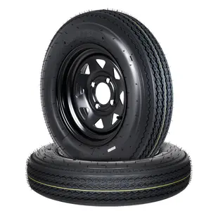 2026 New Upgraded 2pcs 5.30-12 6PR 4 Lug 2-Pack 5.30-12 Trailer Tires with Rim, 6-Ply, 1050 LBS Load, 4 Lug on 4 in Bolt Pattern, 12x4 in Steel Wheel, Heavy-Duty All-Weather Tires for Utility, Boat Trailers Ideal Birthday Gifts for Women Men Friends