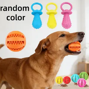 4-Piece Pet Dog Teeth Cleaning Toys, Fun Chewing & Playtime, Promotes Dental Health, Interactive Milk Nipple Durable Chew Toy Set