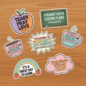 Teacher Vinyl Glossy Sticker Pack | 7-Piece School Set
