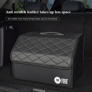 Car Trunk Organizer Box Foldable Storage Bin Leather Suitcase For FIAT Abarth Pulse Panda Tipo Strada 600 500X Mobi Doblo Fullback Freemont Toro Qubo Fiorino Aegea Punto
