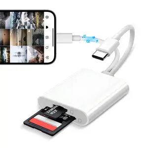 ISEMENA 2-in-1 SD Card Reader,Portable and Compact USB-C/L Dual-Slot SD Card, Plug-and-Play Adapter for Gaming and Data Transfer,Compatible with iPhone,MacBook,Mac,Trail Camera viewers