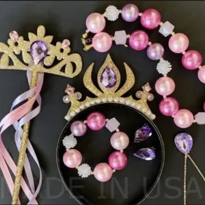 Rapunzel Crown Sets-Crown,Necklace,Bracelet,Earrings,Ring,Wand,Rapunzel Elastic Headband,Purple and Pink Crown,Birthday Crown,Princess Crown,Baby Crown,Rapunzel Costume,Rapunzel Outfit,Rapunzel Dress,Rapunzel Headpiece,Rapunzel Tiara