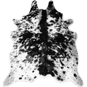 Faux Cowhide Rug  Rug Western Cowhide Area Rugs for Living Room (Black and White, 2.6ft x 4.1ft)
