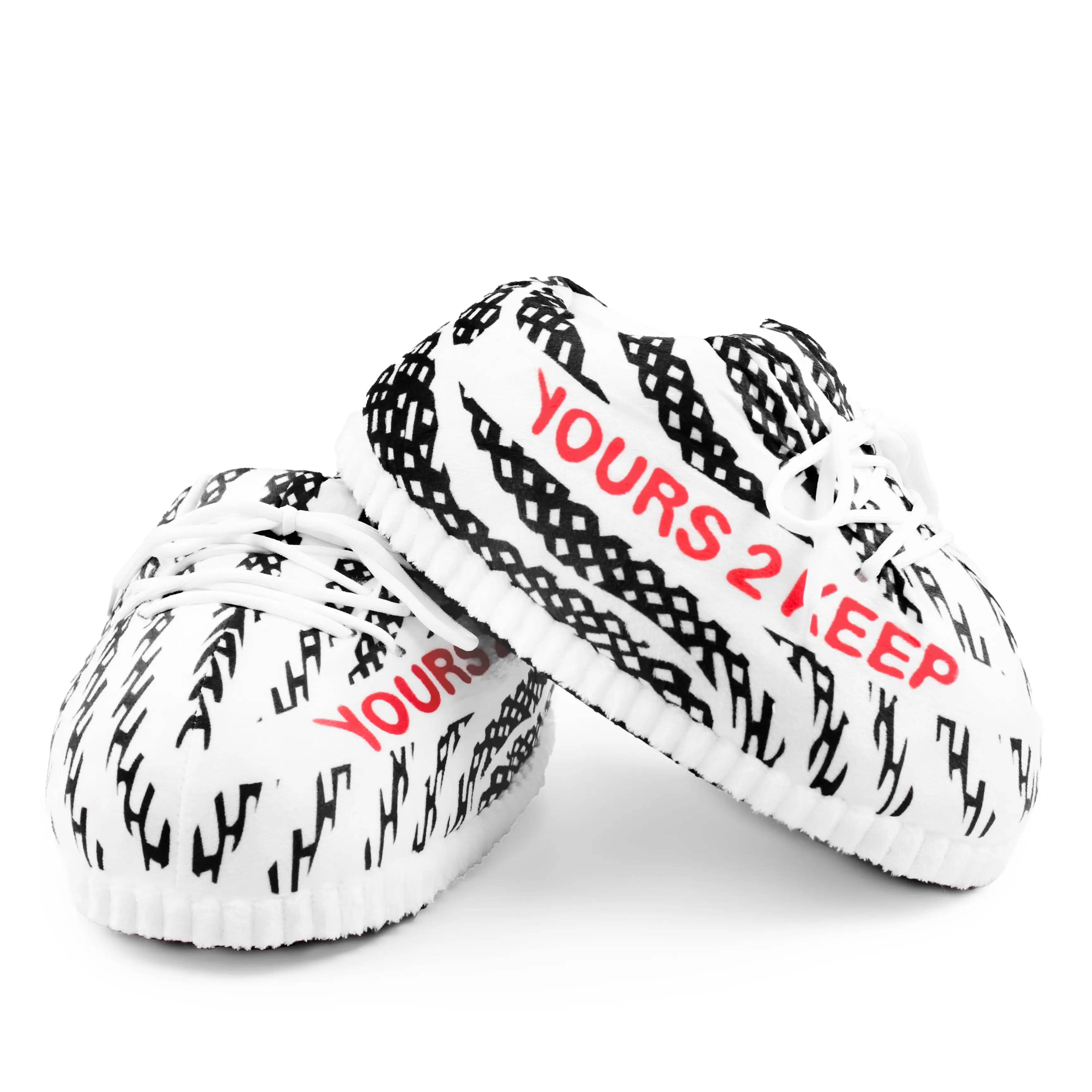 Yours 2 Keep Black and White Sneaker Slippers One Size Fits Most Holiday Gift Winter Winter Shoe Footwear flexible party
