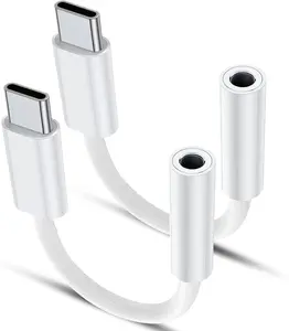 USB Type C to 3.5mm Female Headphone Jack Adapter (2-Pack), USB C to Aux Audio Dongle  Cord for  15/15 Pro Max/15 Plus/, iPad Pro MacBook Pixel XL  Galaxy S20 S21