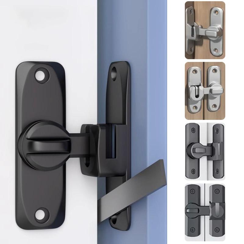 Adjustable Sliding 180 Degree 90 Degree Door Latch Sliding Screen Door Latch Barn Door Lock Hasp Latch Flip Barn Door Lock, 90°/180° Door Latch Lock, Zinc Alloy Gate Latches Home