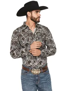 Cody James Men's Colorado Ridge Paisley Print Long Sleeve Snap Western Shirt - Cjfa25w18-Bn