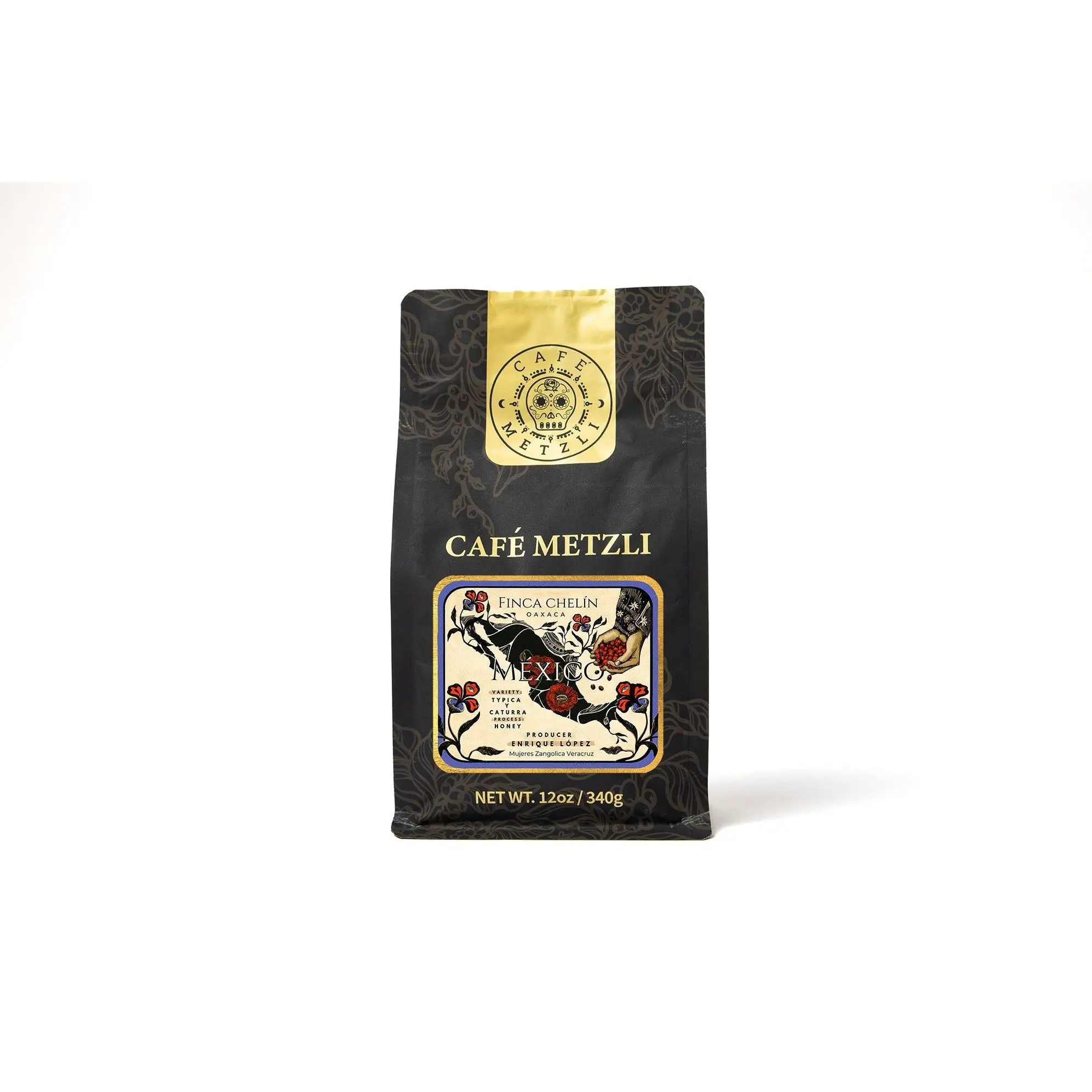 Café Metzli - Enrique López - Finca Chelín - Mujeres Zangolica Veracruz - Oaxaca, México (Medium Roast) 12oz
