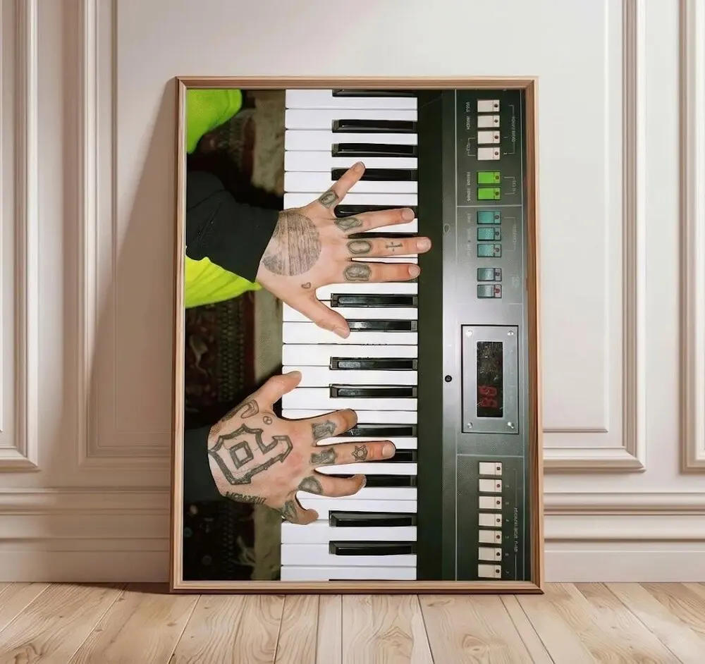 Mac Miller Playing Piano Poster, Vintage Musician Art Print, Aesthetic Rapper Wall Decor, Indie Music Room Poster, Gift for Mac Miller Fans