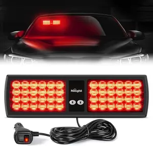 Nilight Red 48LED Visor Strobe Lights Interior Windshield Lights Super Bright LED Strobe Lights