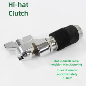 Drum Set Mounting Clamp Chrome Cymbal Boom Arm with Clamp Holder Bracket Percussion Instrument Accessories Silver