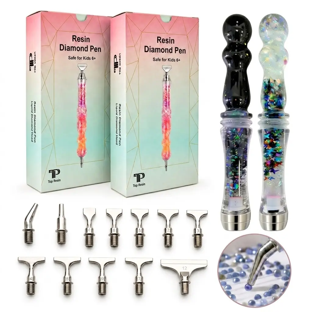 2-Pack Ergonomic Resin Diamond Painting Pens, Multi-Placer Anti-Fatigue Tools for 5D Diamond Art