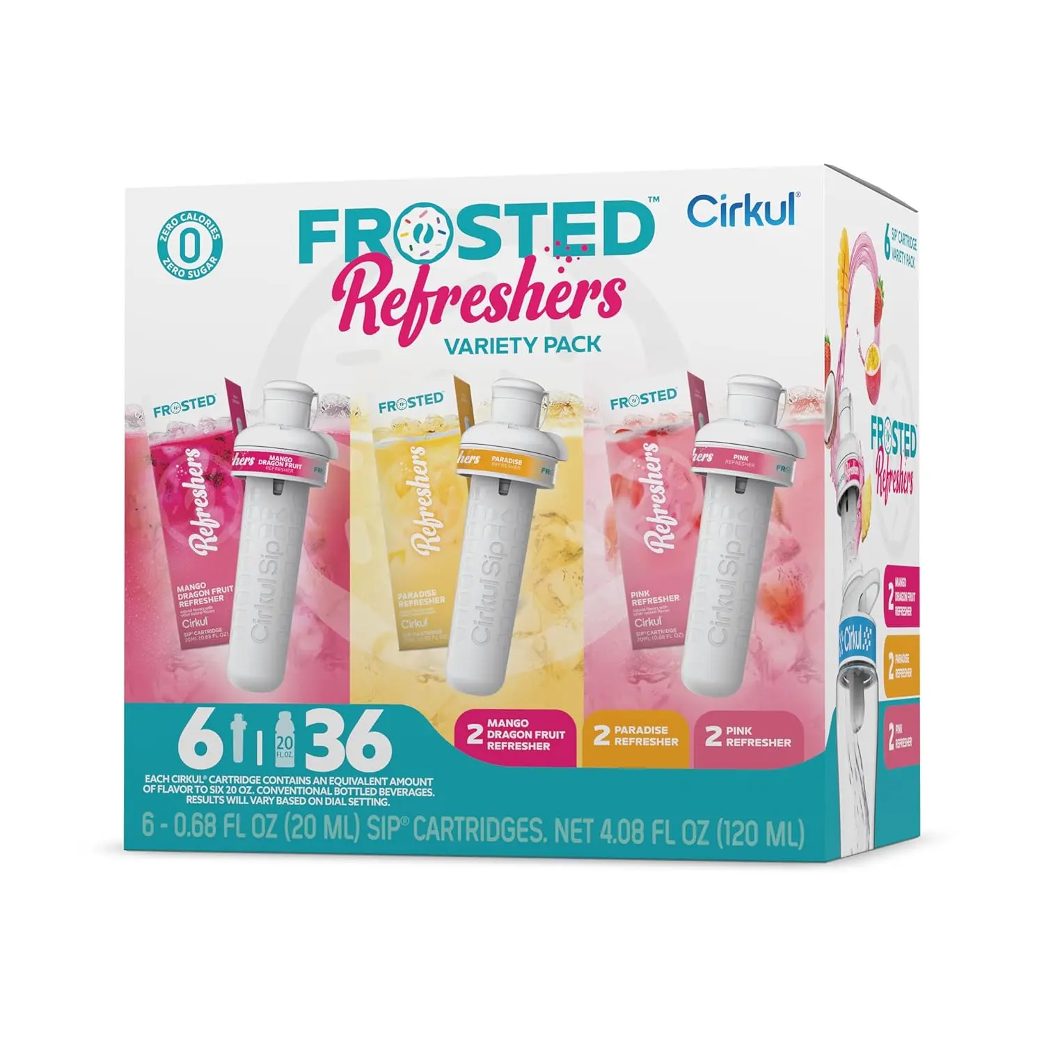 Cirkul Frosted Refreshers 6-Pack. No Sugar, 0 Cal Flavored Water
