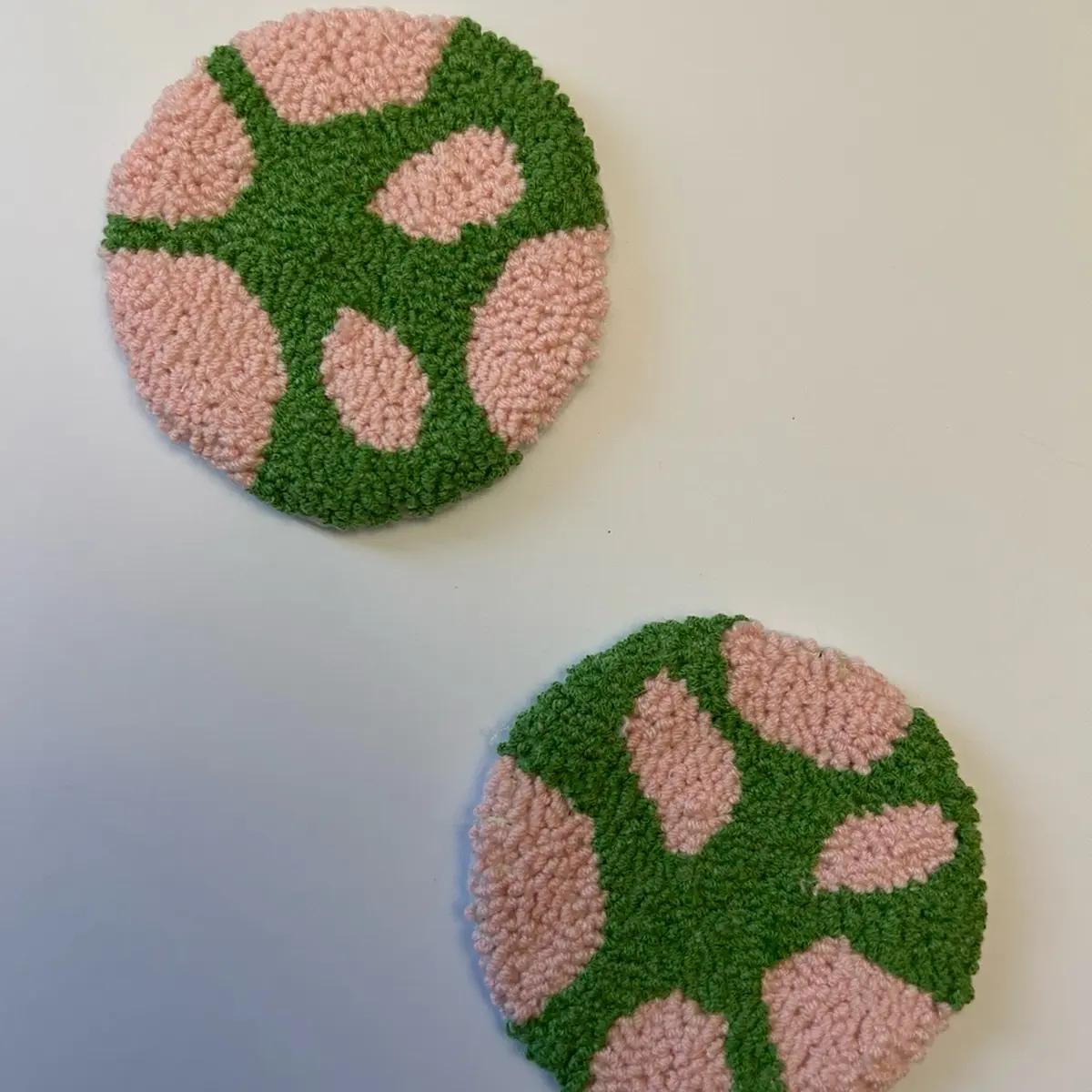 Set of Punch Needle Coasters for Tableware