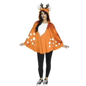 Deer Faun Poncho - Brown - Costume Accessory - Adult One Size