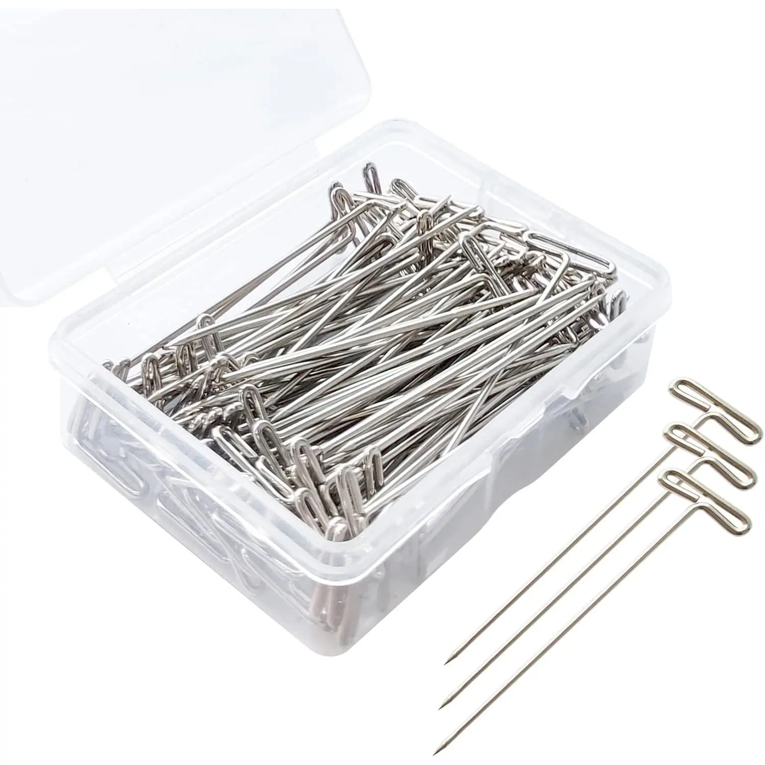 T-Pins, 50 Pack 2 Inch - T-Pins for Knitting, Wigs, Sewing & Office Wall