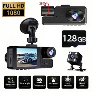 Dual 1080P Dash Cam Front Rear Car Camera Night Vision HDR Wide Angle 130 Degree G Sensor Loop Recording Parking Monitor Built in Audio Car DVR Driving Recorder Support 64G Memory Card Auto Recording Car Accessories Safety Camera Gift Trending 2026 HD tik