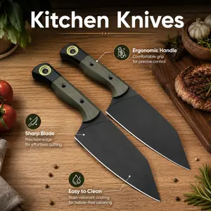 Kitchen Knife Set with Sheaths, Sharp and Durable, Non-stick and Easy to Clean, Household Chef Knives for Cutting Meat and Vegetables, Essential Kitchen Gadgets, Ideal Gift Choice