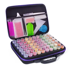60 Slots Diamond art Storage Container for Diamond Art Kits for Adults, Portable Bead Storage Boxes for Diamond Painting Accessories and Tool, Diamond Art Tools, Suitable for beginners and enthusiasts of diamond art