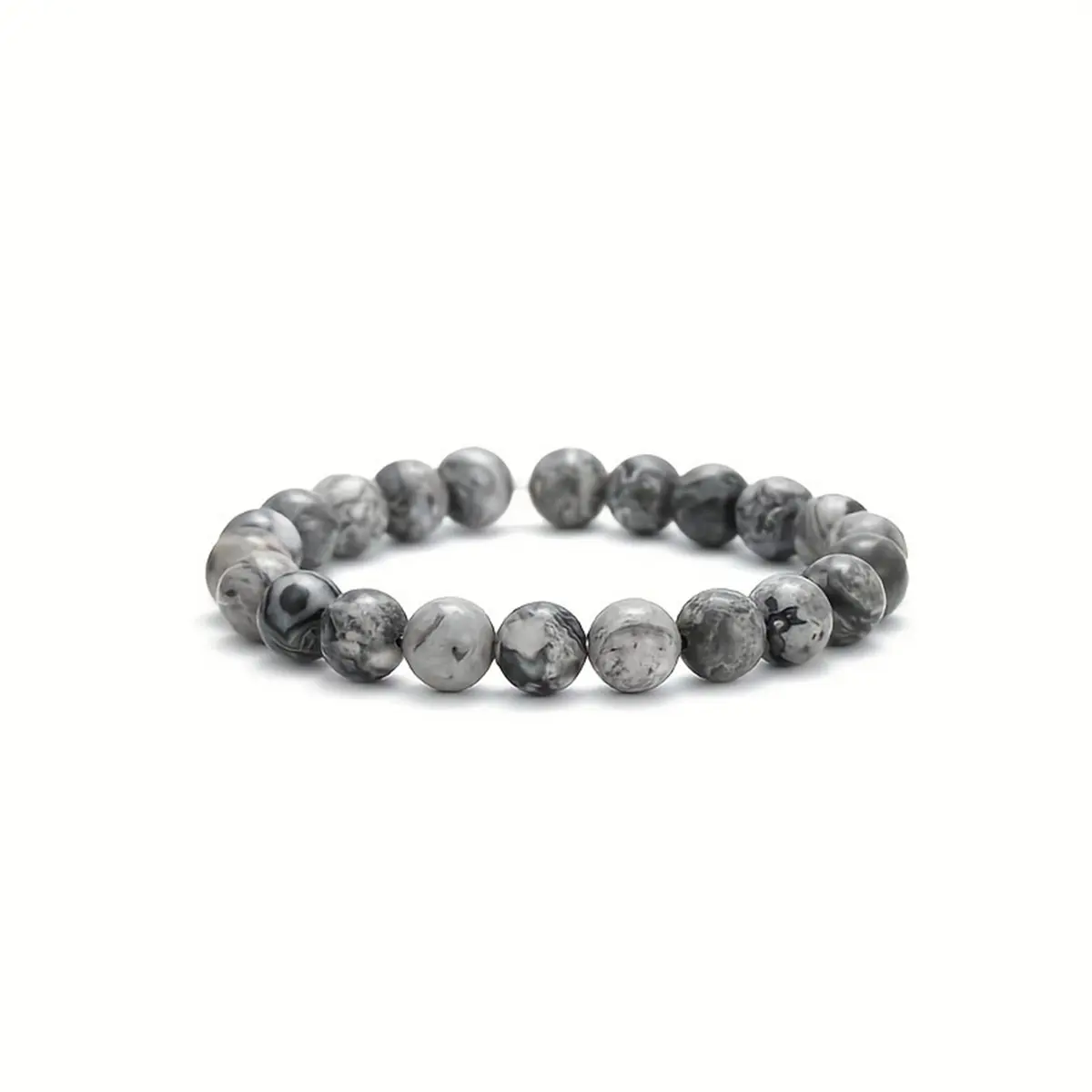 Snowflake Obsidian Jewelry with Natural Elegance, 8mm Gemstones on a Stretchy Elastic Cord for Spiritual Growth, Emotional Balance, Energy Protection, Bracelet, Unisex, Pure Stone, Daily, Bangle, Beads, Adults, Birthday, Mindfulness Practices