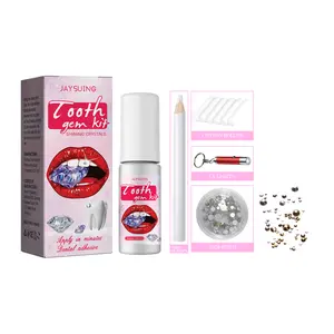 Jaysuing Tooth Gem Kit, Accessories Easy To Remove And Install Crystal Dental Drill Tooth Embellish Glitter Stick Oral Brush Gel whitening teeth strips