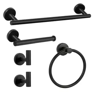 Bathroom Hardware Accessories Set 5 Pcs SUS304 Stainless Steel Towel Rack and Toilet Paper Holder Set, Towel Bar Set Wall Mounted