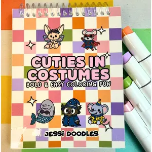 Cuties in Costumes Mini Spiral Bold and Easy Coloring Book