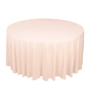 Scuba Round 120" Tablecloth Blush - Wrinkle Free & Stain Resistant Seamless Table Cover