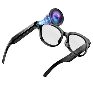 2MP Camera AI Glasses, Anti-Shake Video Recording Smart Glasses, 2 Lenses Total  (Transparent Lenses +White Lenses) , Bluetooth Calling , AI Real-Time Translate , Magnetic Charging ,39G Lightweight for Women Men
