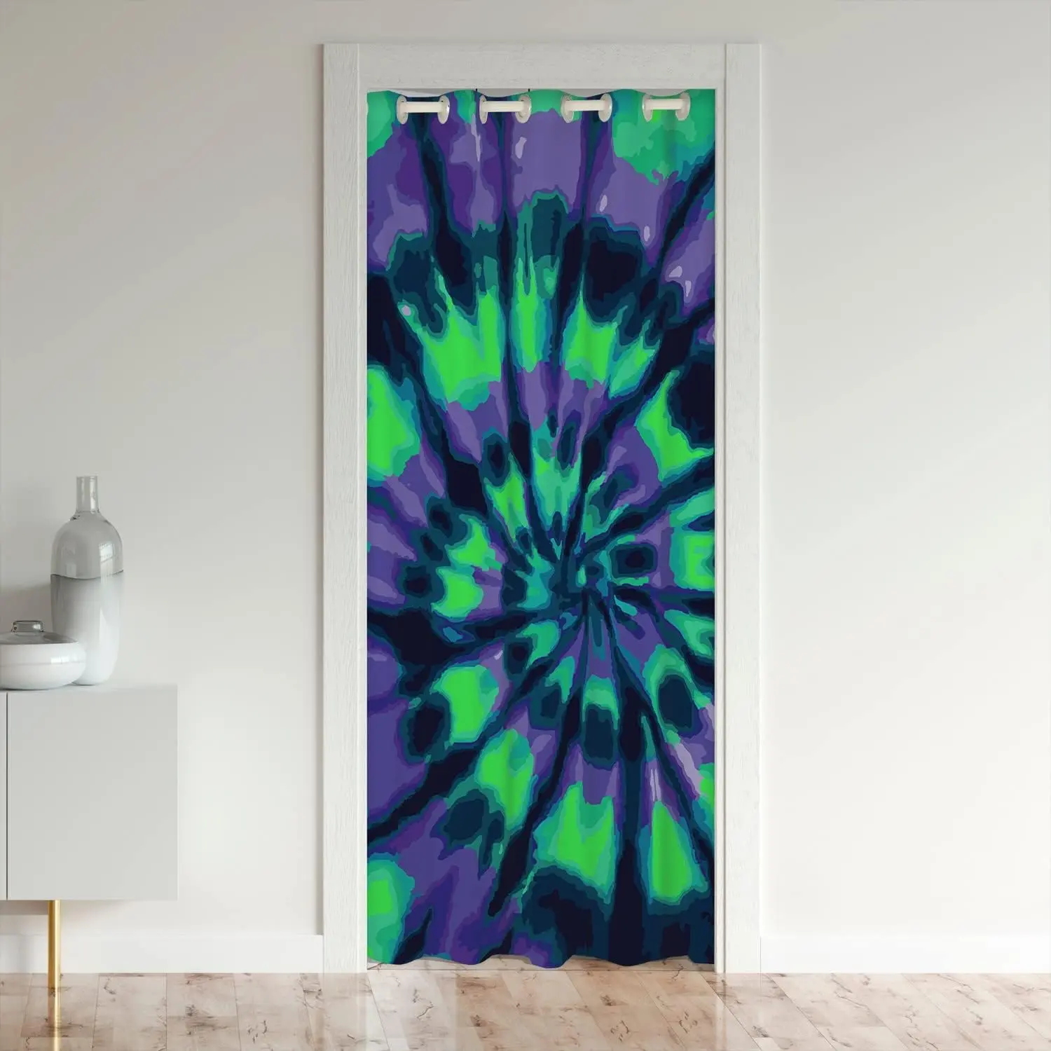 Feelyou Tie Dye Doorway Curtain - Boho Hippie Aesthetic Privacy Grommet Cover, Insulated Thermal 30%-50% Blackout Room Decor Accessory, Privacy Grommet Curtains for Modern Bedroom Window Use, Room Decor Curtain