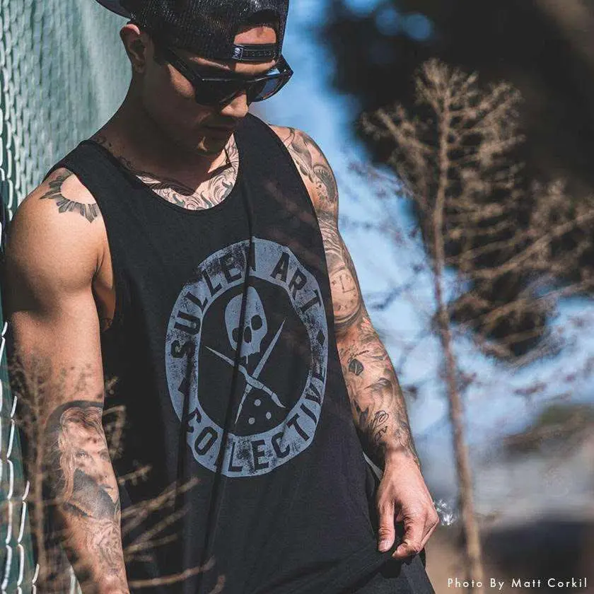 Sullen Clothing Badge Of Honor Tank Black - Menswear Sleeveless Summer Top 100% Soft Cotton Printed Artwork