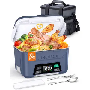 Rechargeable Heated Lunch Box for Men, 1.5L Cordless Electric Lunch Box for Adults with  Scheduled Heating, Portable  Warmer with Complete Accessories