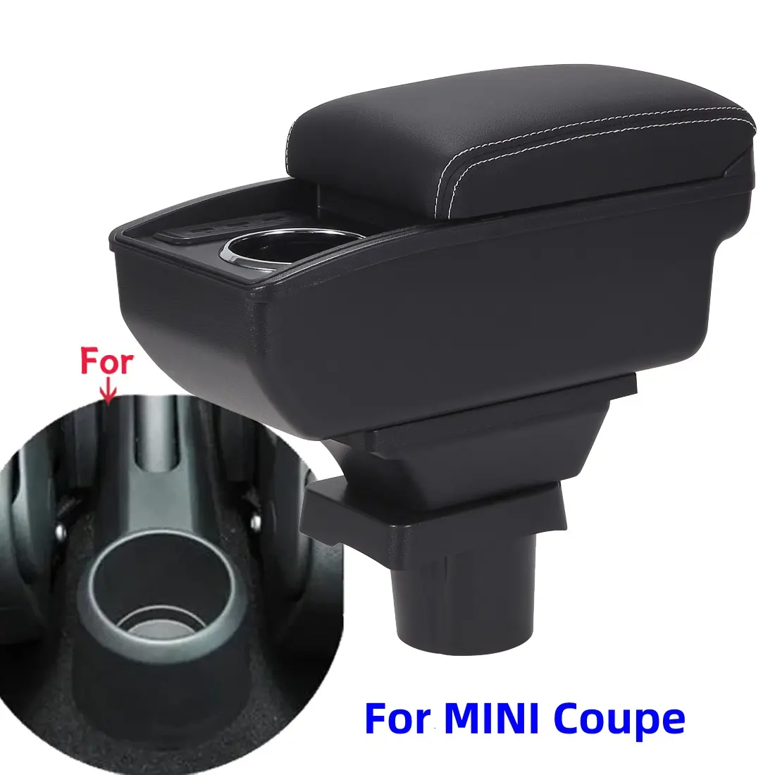 Ergonomic Car Armrest Organizer for Bmw Mini Cooper R50-R58 & F55-F57, Durable Plastic Material, Soft Padding, Universal Fit, Travel Essential, Car Accessories, Car Organizers and Storage, Car Storage Organizers, Car Armrest Box