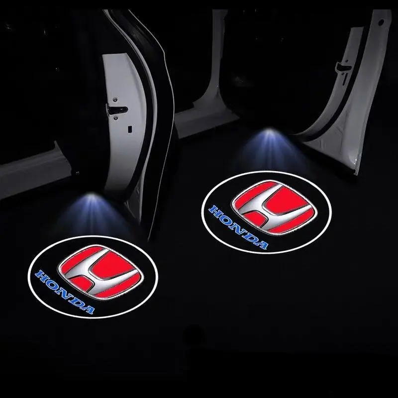 For Honda cars, welcome lights, indicator lights (set of 2), wireless carbon fiber pattern, wireless door-sensor projection, stylish lighting features