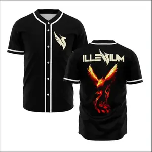 Illenium Style Black Baseball Jersey, EDM Concert Outfit Fan Merch Shirt, Streetwear Unisex Top