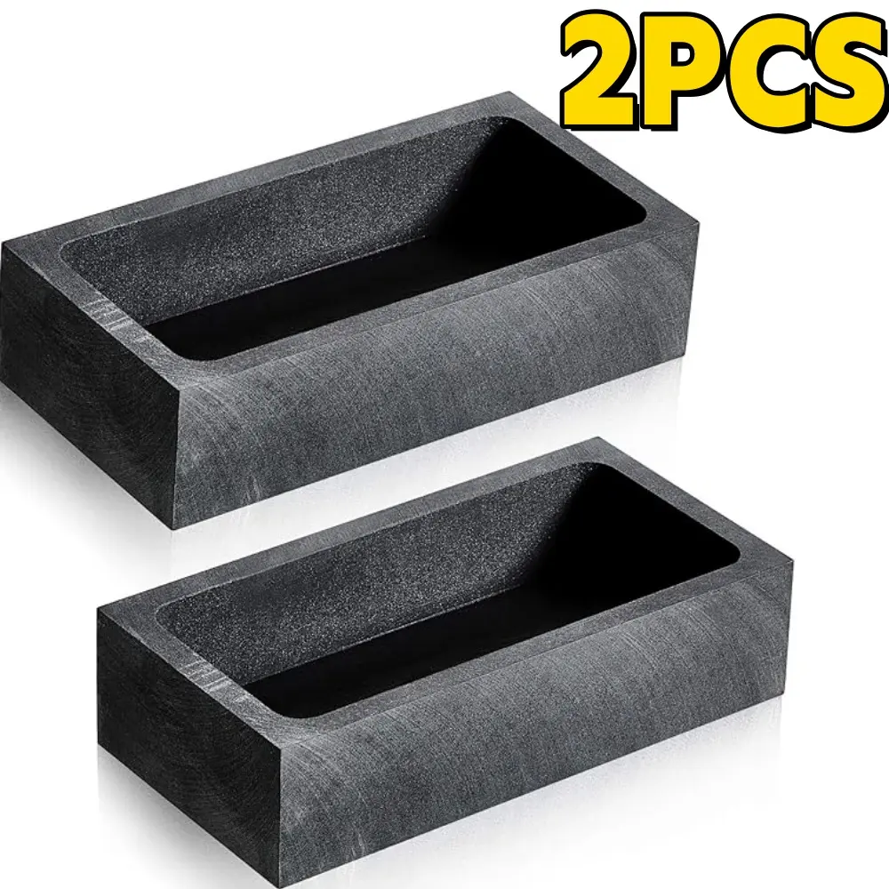 2-Piece Graphite Bar Ingot Molds for Jewelry Making, High-Temperature Resistant Smelting Tools with Acid and Alkali Resistance for Casting Gold, Silver, Copper