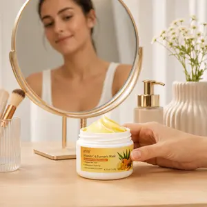 Turmeric Face Mask with Vitamin C - Hydrating Clay Mask for Pore Care, Smoother Skin, Refreshed Look, Daily Skincare Essential