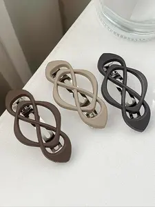 Solid Color Hollow Out Design Hair Clip Set, Super Cute Clips, Elegant Hair Accessories for Women & Girls, Minimalist Headwear Suitable for Thick Hair