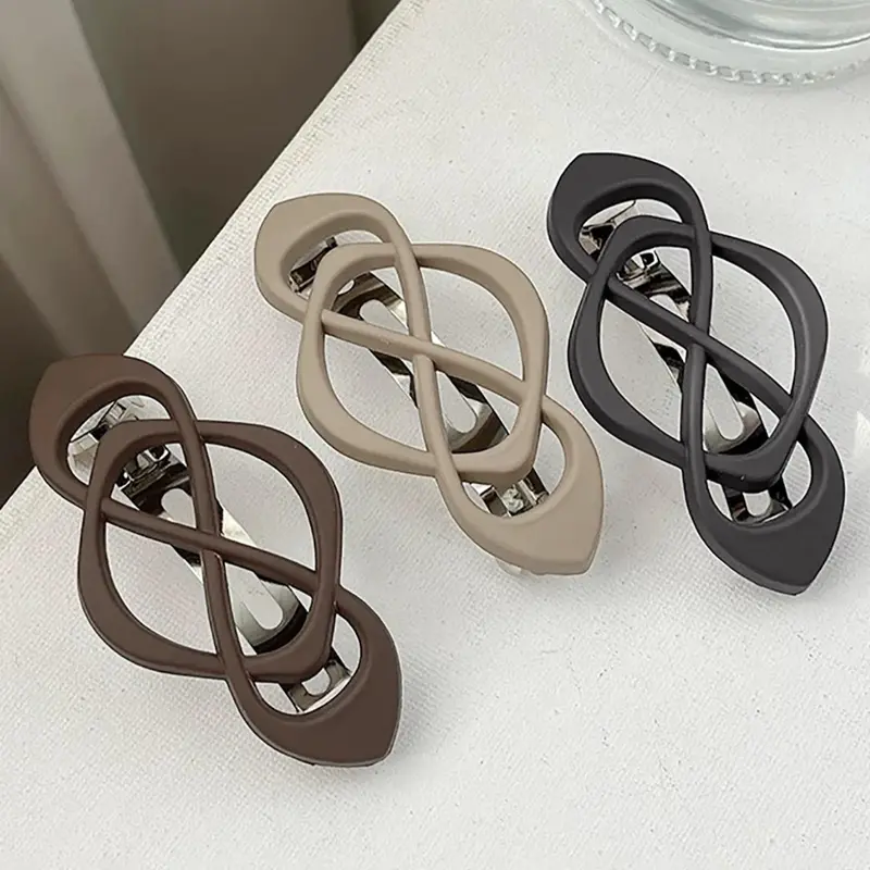 Solid Color Hollow Out Design Hair Clip Set, Super Cute Clips, Elegant Fashion Hair Accessories for Women & Girls, Minimalist Headwear Suitable for Thick Hair, Hair Decor, Hairclips