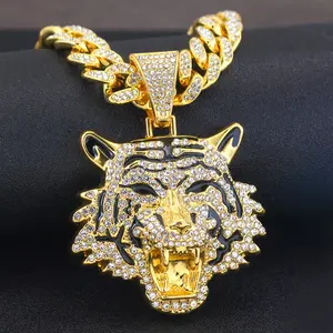 " 🐅 ✨ [2025 SPRING HYPE]Ice Cuban Chain Tiger Pendant Necklace ✨   316L Stainless Steel Hip Hop Jewelry for Men & Women |   Drip for Concerts/Festivals/Birthday Flex | # HipHopLuxury2025 # StreetwearEssentials # EasterGifts2025 # TigerCore # SpringSwag"