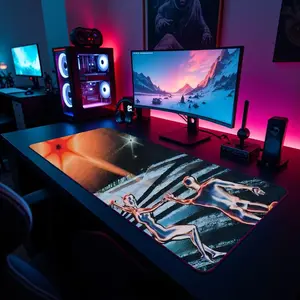 Astral Projection Art Extra Large Desk Mat Neoprene Non-Slip Gaming Surface for Laptop Home Office Boys Room Gift Artistic Design Versatile Desk Decor