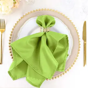 5 Pack Premium Polyester Napkins 20"x20" Apple Green - Durable & Wrinkle Resistant Dinner Napkins