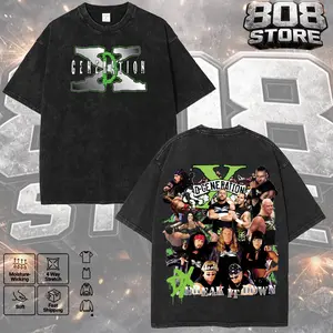 DX Generation "Break It Down" Washed Tee, Grunge Attitude Heavyweight Cotton Shirt, WWE Attitude Era Streetwear Top for Bold Festival Looks