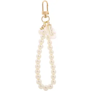 1Pc White Women's Imitation Pearl Chain Key Chain Backpack Key Pendant Accessories Key Ring Charm Gifts,Shell,Car Keychains Car Accessories