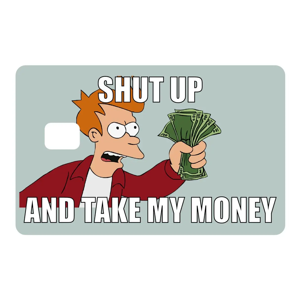 Take My Money Cartoon Meme Card Skin