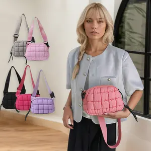 Women's Functional Quilted Small Crossbody Bags Puffer Belt Bag for Sports Activities