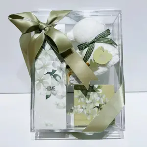 High-End Transparent Covered Rectangular Gift Box, Wedding Souvenir, Birthday Candy Box, Ribbon Gift Box, Cosmetics Stationery Storage Box