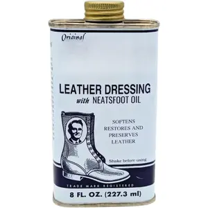 's Leather Dressing with Neatsfoot Oil 8 oz, Leather Conditioner and Softener for Boots, s, and Saddles. Breaks in  Leather, Softens Old Leather. Since 1921.
