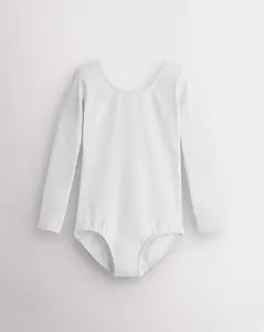 Girls Long Sleeve Cotton Ballet Leotard
