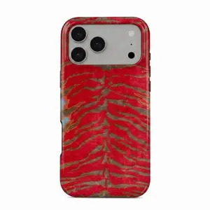 Bold Tiger Print Phone Case, Cute Animal Print Phone Case, Cherry Red Brown Tiger Stripe Cover, Vintage Wavy Zebra Stripe Phone Case